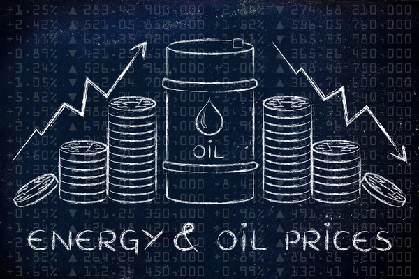 Fogalom az energia & olaj árak — Stock Fotó