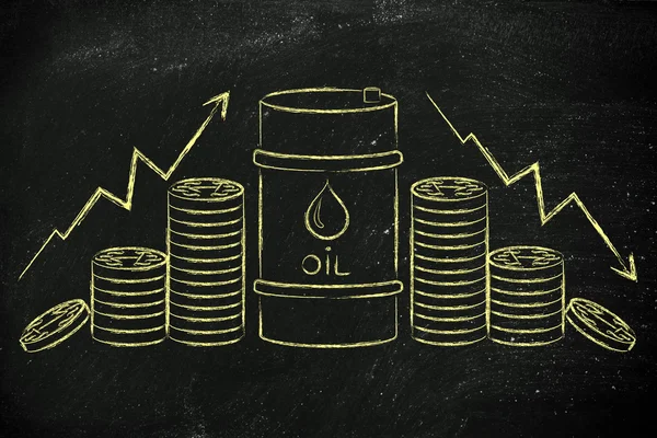 Concepto de precios del petróleo crudo bolsa de valores —  Fotos de Stock