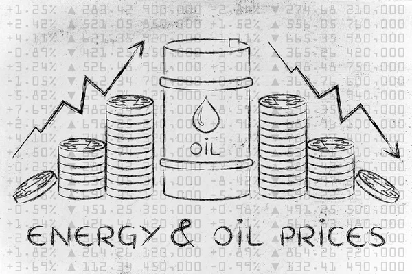 Concept de prix de l'énergie et du pétrole — Photo