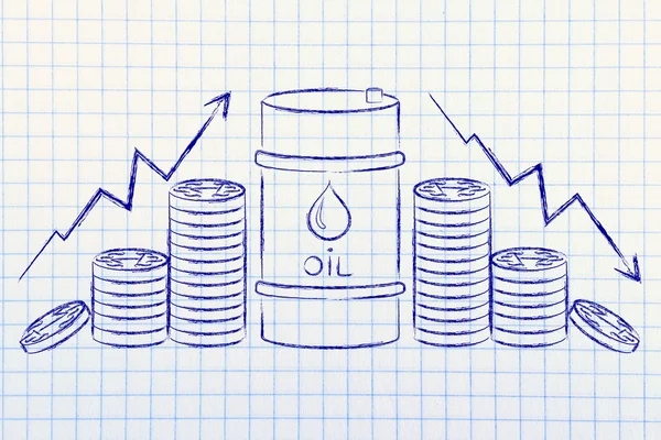 Concepto de precios del petróleo crudo bolsa de valores —  Fotos de Stock