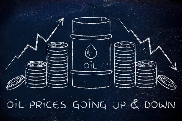Ціни на нафту зростають і вниз ілюстрація — стокове фото