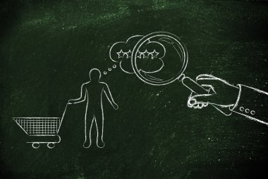 Büyüteç ile müşterinin zihin okuma el