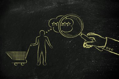 Büyüteç ile müşterinin zihin okuma el