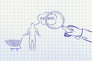 Büyüteç ile müşterinin zihin okuma el