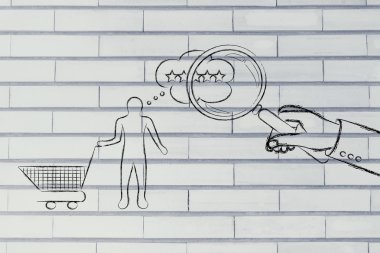 Büyüteç ile müşterinin zihin okuma el