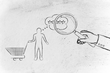 Büyüteç ile müşterinin zihin okuma el