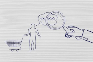 Büyüteç ile müşterinin zihin okuma el