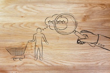 Büyüteç ile müşterinin zihin okuma el