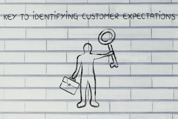 Concepto de clave para identificar las expectativas de los clientes — Foto de Stock