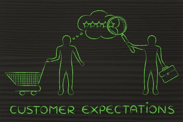 Conceito de expectativas do cliente — Fotografia de Stock
