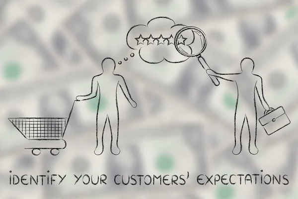 Concepto de identificar las expectativas de sus clientes — Foto de Stock