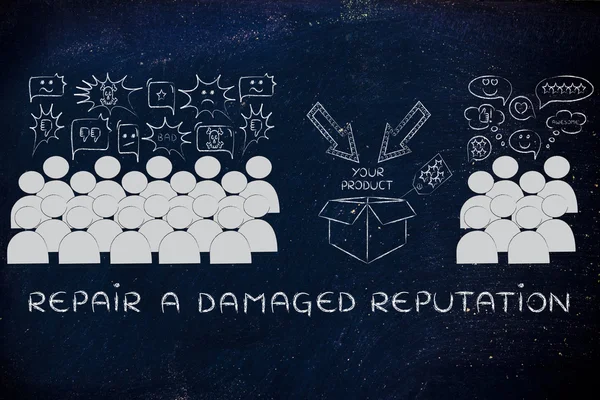 Concepto de reparación de una reputación dañada —  Fotos de Stock