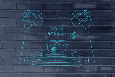 sahne sahne ışıkları altında ürün