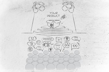 markanın ünü projektör ile sahnede