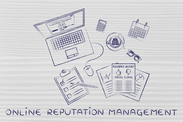 Concept van online reputatiemanagement — Stockfoto