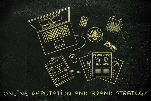 Concept of online reputation & brand strategy — Stock Photo, Image