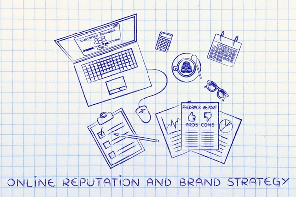 Concepto de reputación en línea & estrategia de marca —  Fotos de Stock