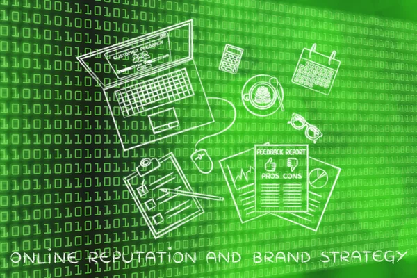 Concept of online reputation & brand strategy — Stock Photo, Image