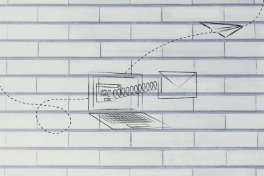 e-posta dışında bir bilgisayar ekranı geliyor açık