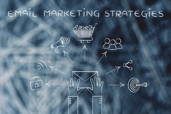 Concept of email marketing strategies — 图库照片