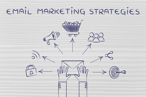 Concepto de estrategias de email marketing — Foto de Stock