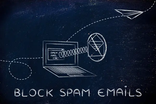 Begreppet blockera spam-mail — Stockfoto