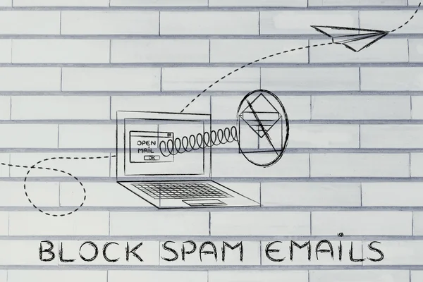 Blok spam e-postaları kavramı — Stok fotoğraf