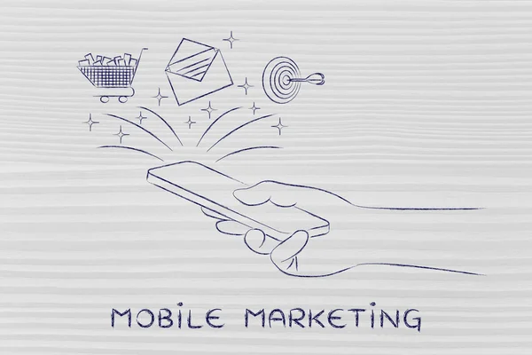 Concept of mobile marketing — Stock Photo, Image