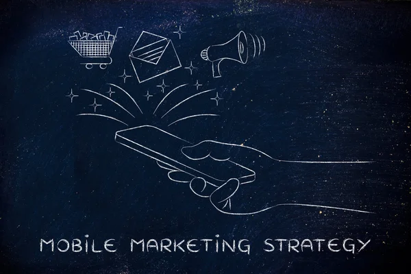 Pojęcie strategii marketingu mobilnego — Zdjęcie stockowe