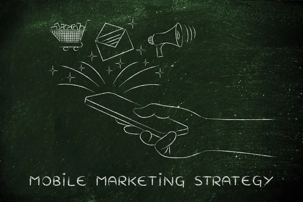 Concept of mobile marketing strategy — Stock Photo, Image