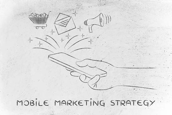 Concept of mobile marketing strategy — Stock Photo, Image