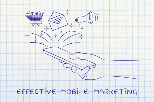 Konzept des effektiven mobilen Marketings — Stockfoto