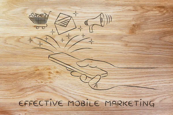 Concept of effective mobile marketing — Stock Photo, Image