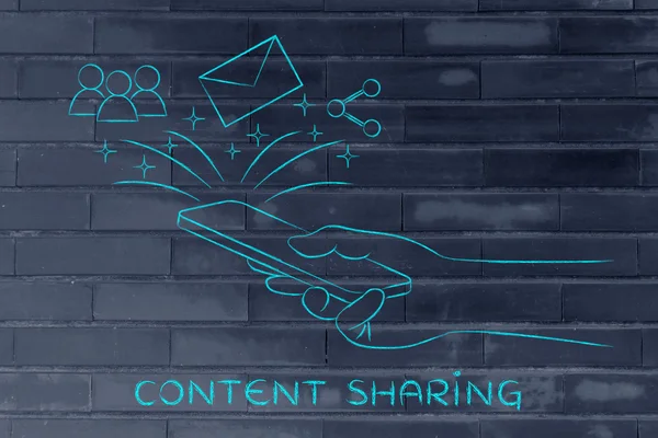 Concept of content sharing — Stock Photo, Image