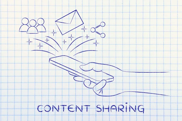 Concept of content sharing — Stock Photo, Image