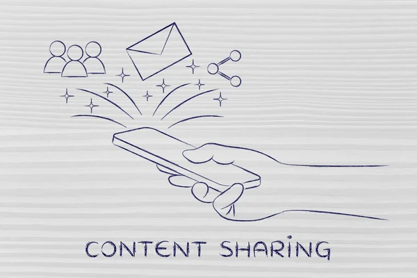 Concept of content sharing — Stock Photo, Image