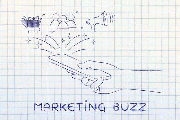Konzept der Marketing-Buzz — Stockfoto