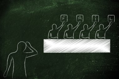 yarışma jüri başarısız bir puan yerine söyleyerek işaretleri