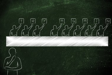 yarışma jüri Yeniden Dene'yi söyleyerek işaretleri