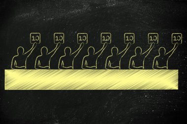 bir performans için en iyi derecelendirmeyi atfederek hakimler