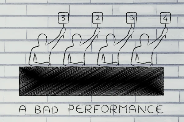 Kötü bir performans kavramı — Stok fotoğraf