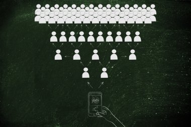 viral gitmek için smartphone kullanıcı bir görüntü paylaşımı