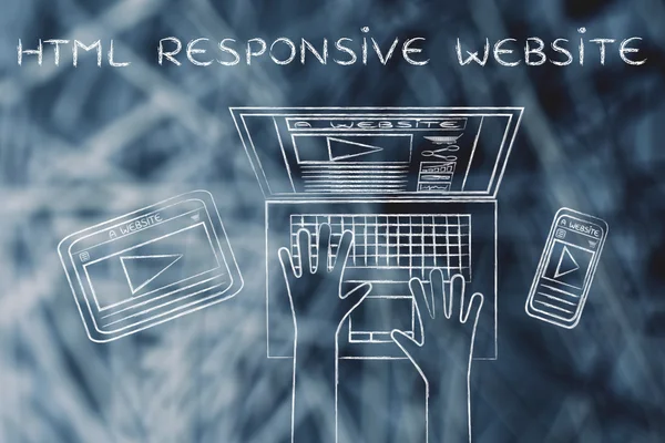 Concept of HTML Responsive Website — Stock Photo, Image