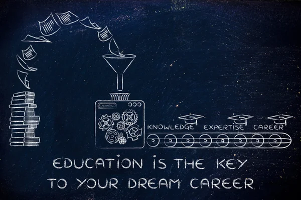 Eğitim, rüya kariyer illüstrasyon anahtarıdır — Stok fotoğraf
