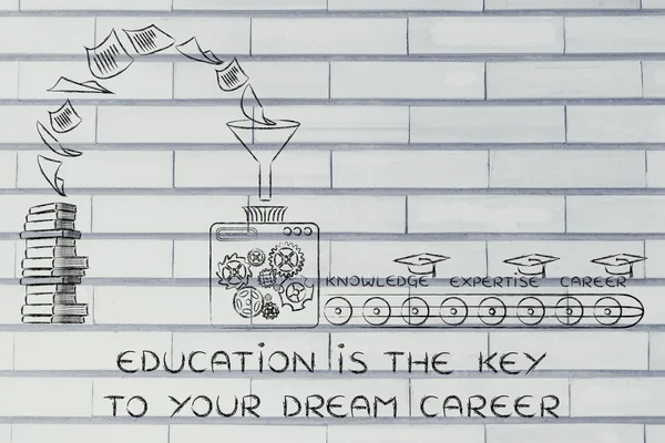 Onderwijs is de sleutel tot uw droom carrière illustratie — Stockfoto