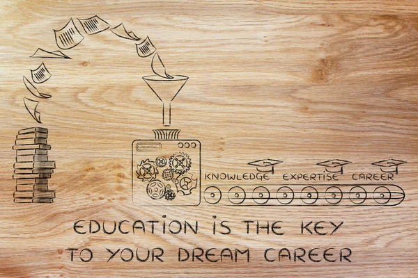 Eğitim, rüya kariyer illüstrasyon anahtarıdır — Stok fotoğraf