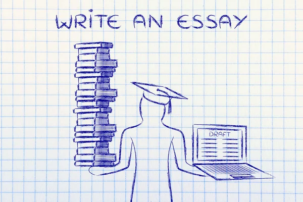 Schrijven van een Essay onderwijs concept — Stockfoto