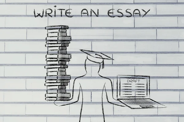 Schrijven van een Essay onderwijs concept — Stockfoto