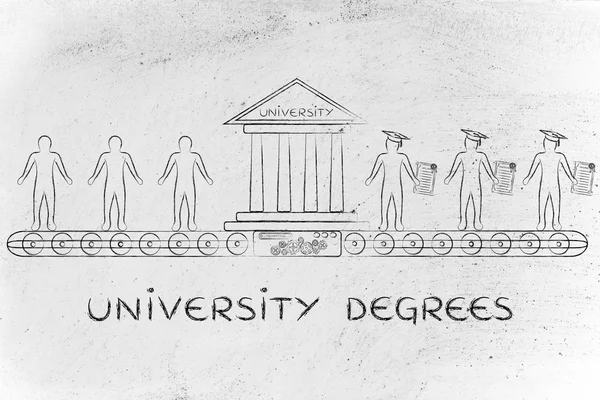 Conceito de graus universitários — Fotografia de Stock