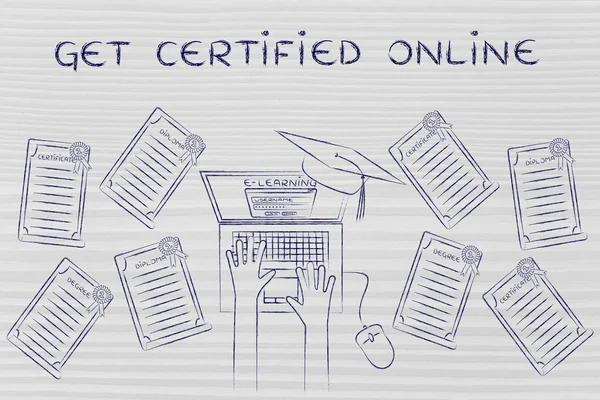 Nasıl kavramı sertifikalı online — Stok fotoğraf